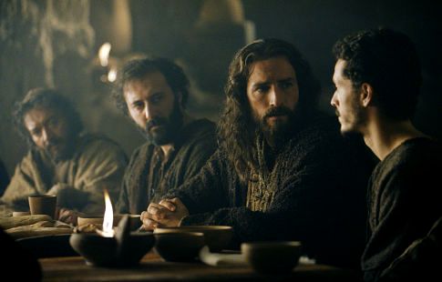 Jesus and his disciples at the Last Supper, from the film the Passion of the Christ