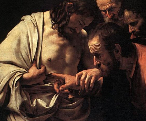 Jesus with doubting Thomas, Caravaggio