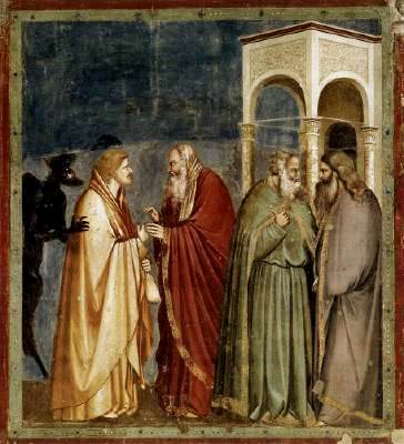 Judas plans the betrayal of Jesus, Giotto di Bondone