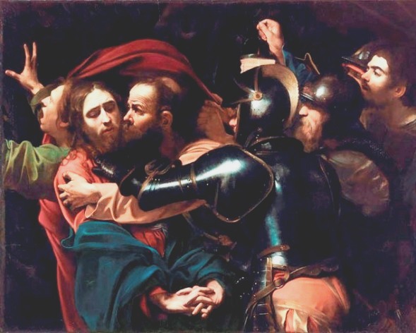 Gevangenneming van Jezus Judas betrays Christ by him to kiss