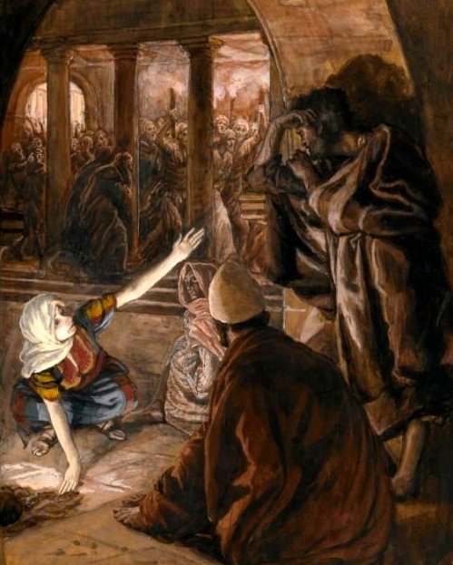 The third denial, and Jesus' look of reproach, James Tissot