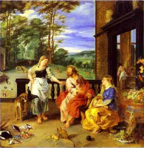 Christ in the House of Martha and Mary, Peter Paul Rubens & Jan Brueghel the Younger, 1628
