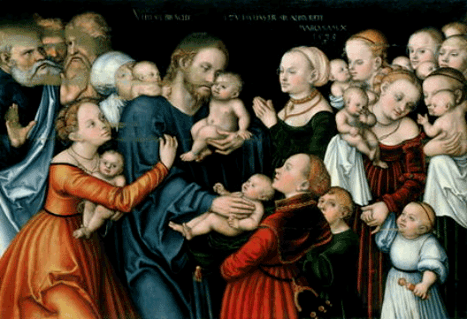 Suffer the little children to come to me, Lucas Cranach the elder