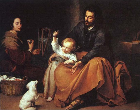 The Holy Family with a Little Bird, Murillo, circa 1650 