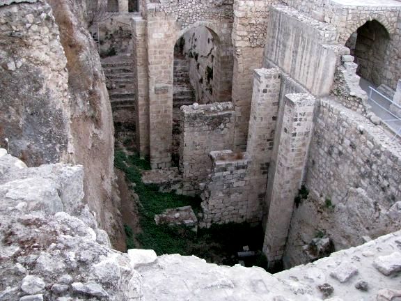 What remains of the ancient Pool of Bethesda in Jerusalem