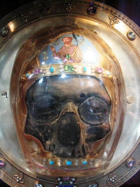 supposed skull of John the Baptist, preserved in the Cathedral at Amiens