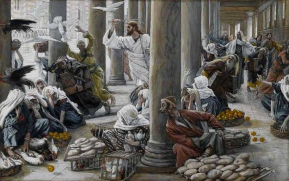 The Merchants chased from the Temple, James Tissot