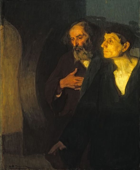 Two disciples (Peter and John) at the tomb, Henry Ossawa Tanner